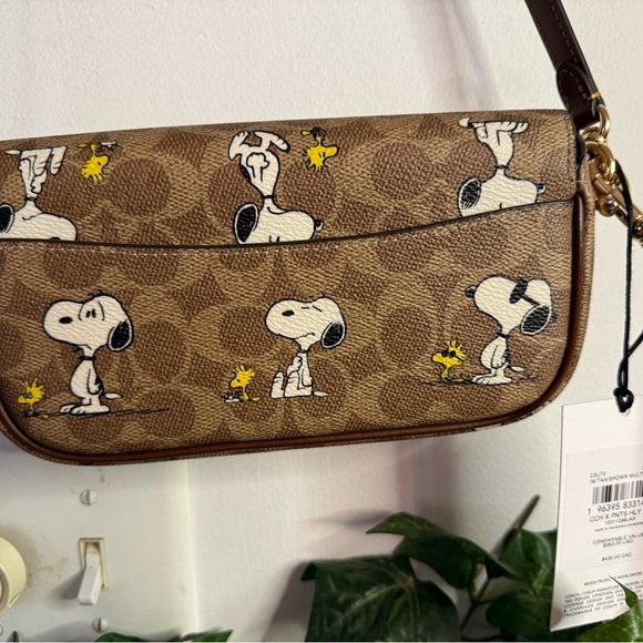NWT Coach X Peanuts Hailey Flap Bag In Signature Canvas With Snoopy Print - Picture 7 of 10